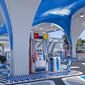 Modern gas station filling station charging station gas station filling station charging station 3d model