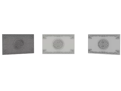 Traditional Carved Decorative Panels With Circular Ornamental Patterns In Black White And Gray 3d model
