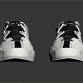 White And Black Casual Sneakers With Lace Up Design And White Sole