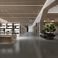 modern library 3d model