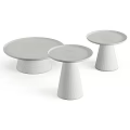 Modern Metal Round Accent Tables Set of Three with Conical Bases and Sleek Design