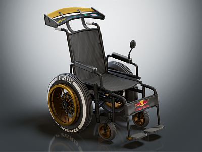 Modern Wheelchair Electric Wheelchair Racing Wheelchair 3d model