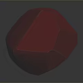 Glowing Pink Red Geometric Faceted Polyhedron on Smooth Reflective Surface