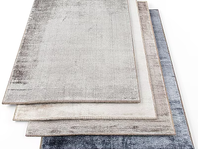 Modern Square Rugs in Different Neutral Tones for Contemporary Home Decor 3d model