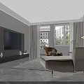 Modern Living Dining Room Interior With Black Marble Table Chairs And Green Plant