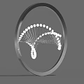 Decorative Ornament Set with Circular Metal Frame and White Artistic Structure for Modern Home Decor