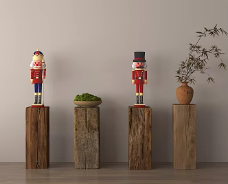 Quiet wind wooden column wooden beam 3d model