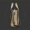 Light Brown Handbag With Top Handle Shoulder Strap Decorative Stripes And Small Pocket