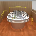 Practical Functional Round Table With 2100mm 3100mm 1150mm Dimensions And Multiple Tools 3d model