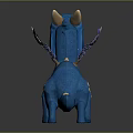 Blue Baby Dragon With White Horns Purple Wings And Green Eyes