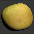 Fresh Yellow Apple With Smooth Skin And Small Dots On Dark Background
