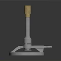 Industrial Metal Equipment With Golden Cylinder Silver Rod And Circular Stand