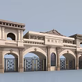 European-style gate 3d model