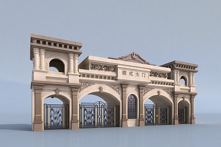 European-style gate 3d model