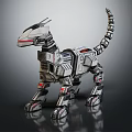 Smart Machine Dinosaur Robot With Metallic Body Mechanical Joints And Futuristic Design
