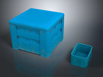 Hardware Tools Blue Plastic Storage Boxes in Large and Small Sizes 3d model
