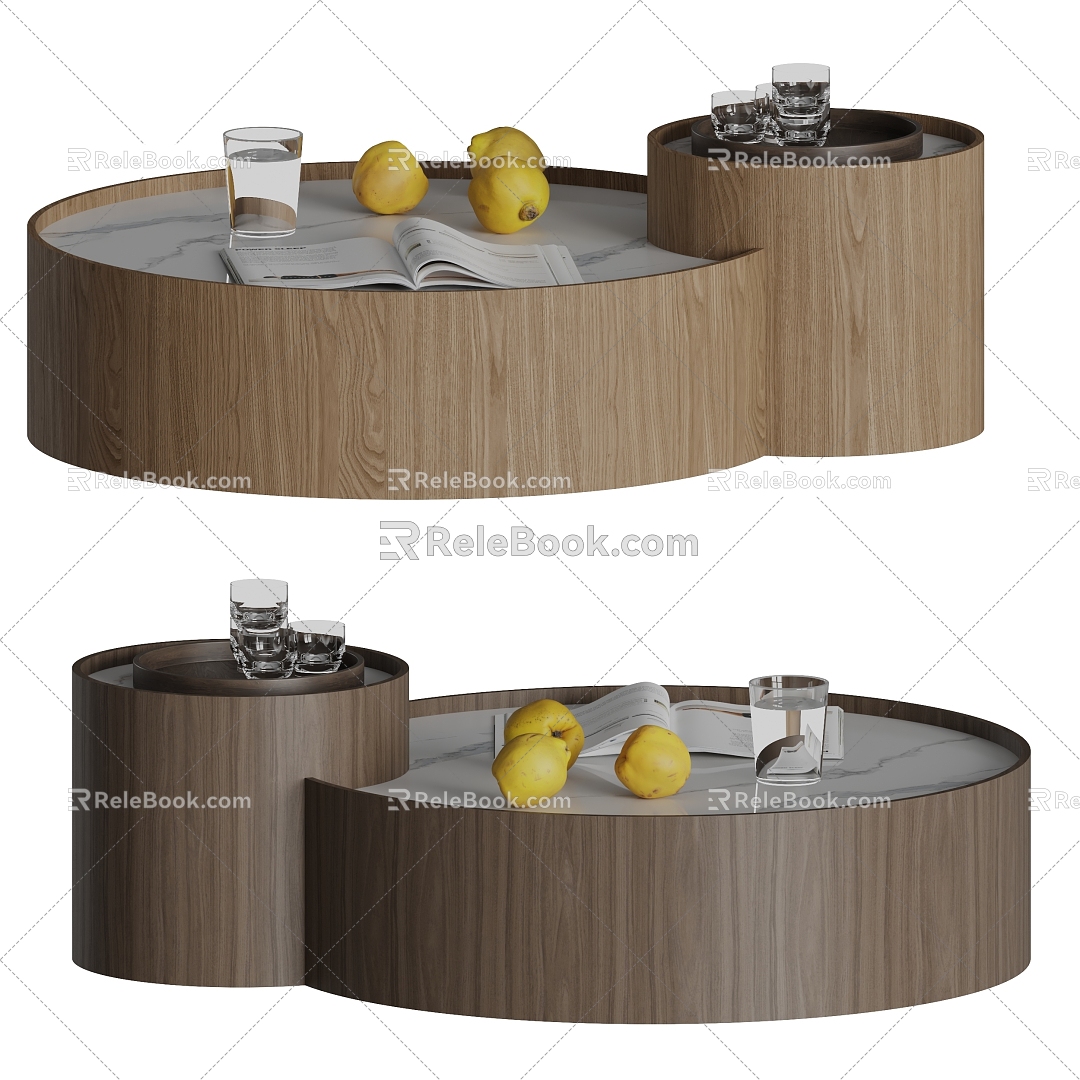 Modern Stami Coffee Table Casual Coffee Table Solid Wood Coffee Table 3d model