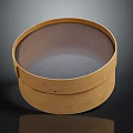 Traditional Round Bamboo Sieve with Fine Mesh Screen for Cooking and Baking Needs
