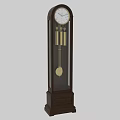 Vintage Wooden Grandfather Clock With Roman Numeral Dial And Pendulum Chimes