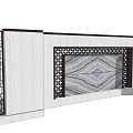 Modern Feature Wall Design With Geometric Pattern Marble Texture And Intricate Lattice Frame 3d model