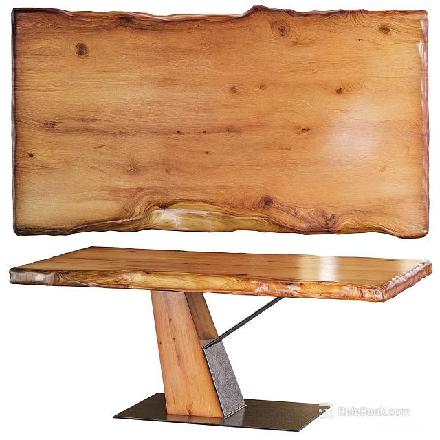 Natural Wood Tea Table and Chairs With Rustic Design And Solid Construction 3d model 