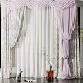 Elegant Purple And Beige Curtains With Sheer Layers Decorative Tiebacks For Modern Living Room Window