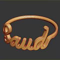 Shiny Gold Ring Accessory With Laud Letter Design For Daily Use