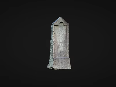 Vertical Ancient Stone Stele With Intricate Carved Texture And Historical Design 3d model
