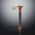 Rustic Handcrafted Axe With Metal Head And Wooden Handle Design