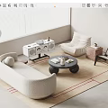 Modern sofa coffee table combination 3d model
