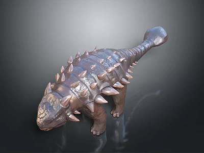 3D Armored Dinosaur Character Model With Spiked Back And Detailed Texture 3d model