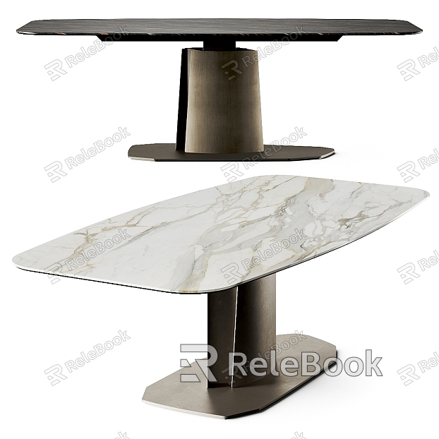 Modern Cattelan Italia marble metal dining table model