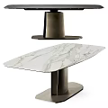 Modern Marble Dining Table With Sleek Metal Base And Elegant Surface Design