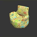 Vibrant Playful Accent Chair Featuring Colorful Round Shapes And Abstract Patterns