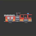 Red Fire Truck With Extendable Ladder And Water Tank 3D Rendering For Emergency Use