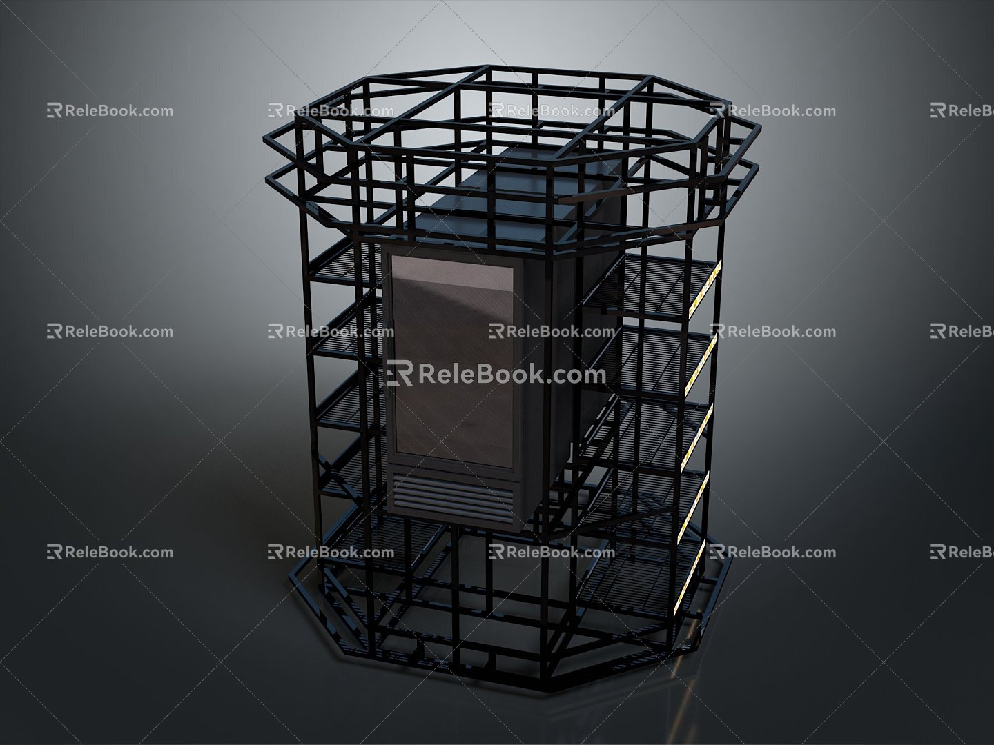 Iron frame large iron frame iron frame house factory industrial iron frame iron ladder rigid ladder work frame rigid scaffold 3d model