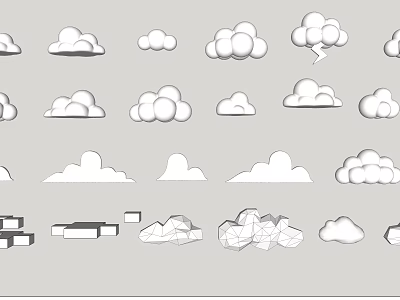 Decorative Ornament Decoration Set With Cloud Shapes And Geometric Designs For Home Decor 3d model