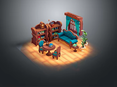 Living Room Living Room Living Room Space Living Room Animation Living Room Game Living Room Cartoon Bedroom Cartoon Room 3d model