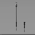 Two Sizes Telescopic Metal Poles With Black Grip And Top Mounted Components
