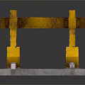 Industrial Railway Track Switch Equipment With Yellow Mechanism And Metal Rails