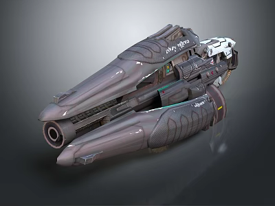 Futuristic Sci-Fi Spaceship 3D Model Design With Streamlined Metallic Body Detailed Cockpit And Engines 3d model
