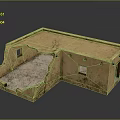 Traditional Adobe House Model With Weathered Walls Open Structure And Windows