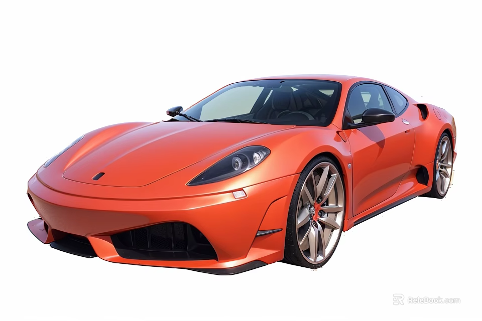 Red Sports Car With Sleek Aerodynamic Design Large Alloy Wheels And Sporty Exterior 3d model 