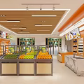 Well Lit Fruit Store Interior With Fresh Fruits And Organized Displays
