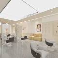 Modern Hair and Beauty Salon Interior With Styling Chairs Mirrors Waiting Sofa And Storage Cabinets