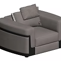 Modern Light Gray Single Seater Sofa with Decorative Pillow and Black Trim
