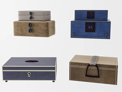 Decorative Ornament Set With Multiple Storage Boxes Intricate Designs And Colors 3d model