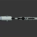 Futuristic Sci Fi Weapon With Advanced Mechanical Design And Scope White Black And Blue Accents