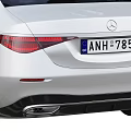 White Mercedes Luxury Sedan With Modern Design Black Roof And LED Headlights