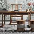 New Chinese Style Study 3d model
